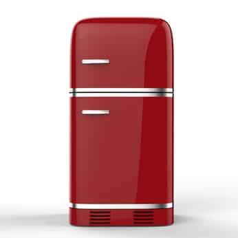 red retro fridge