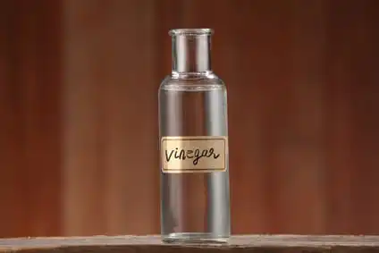 vinegar in a glass bottle