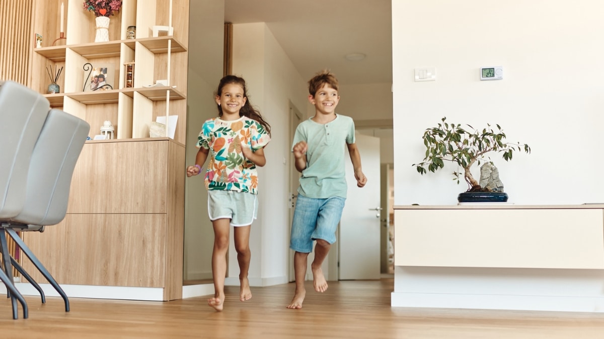 Kids enjoying a fresh, organized living space after a thorough deep cleaning.