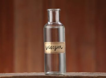 vinegar in a glass bottle